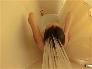 fantastic light-haired Brett Rossi takes a lovely shower
